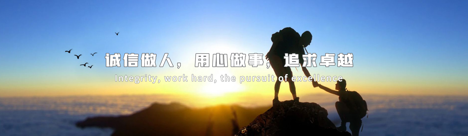 誠(chéng)信做人，用心做事，追求卓越